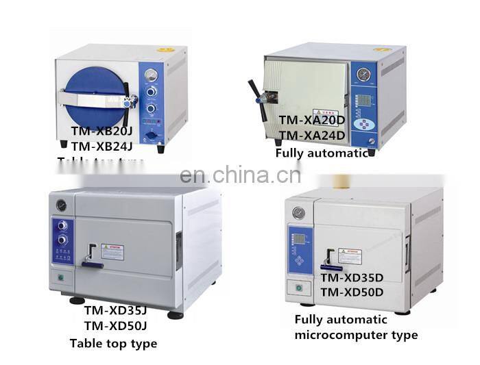 Stainless steel vertical pressure autoclave steam sterilizer with self-inflating type seal