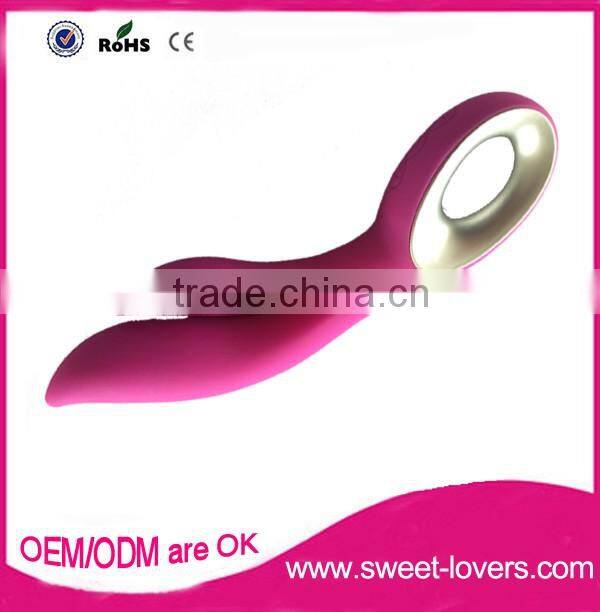2016 New design usb rechargeable full silicone rabbit vibrator Heat function, girl sex av massager sex toys
