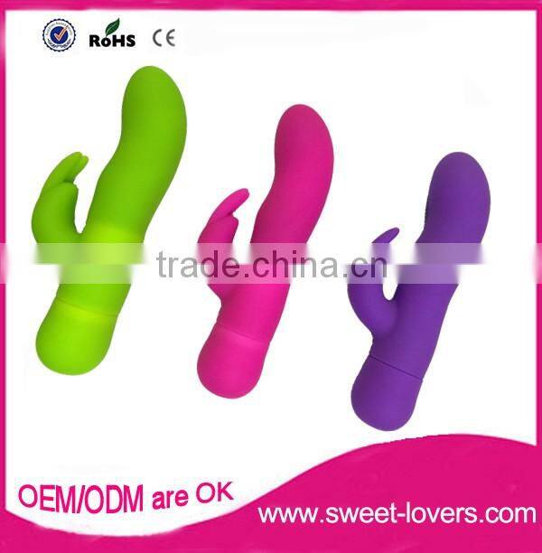 Hot Selling G Spot Vibrator Multi-colors waterproof two powerful quiet motors rabbit vibrator for women on sale