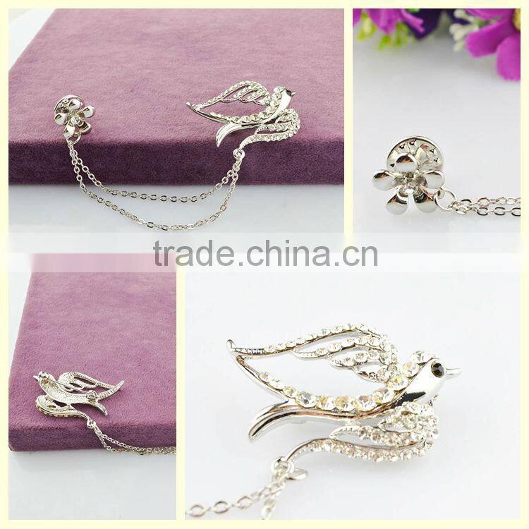 Direct buy China silver flying swallow bird animals brooches pin