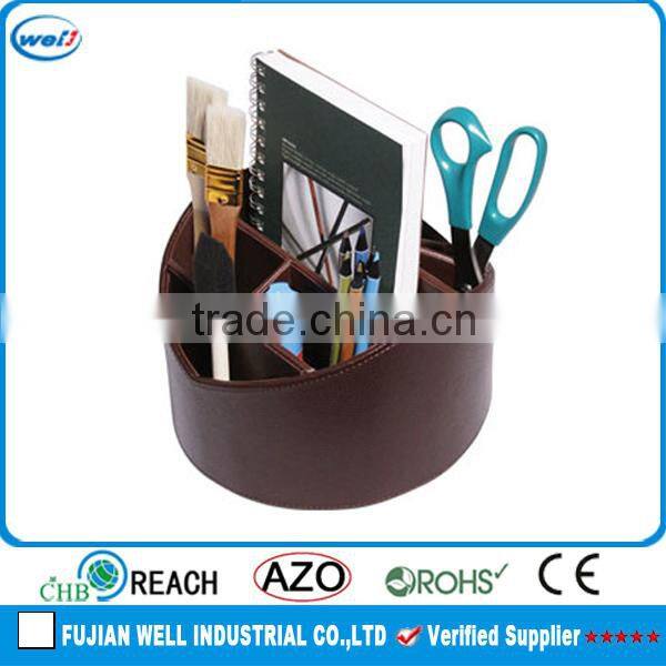 High end PU leather office desk organizer set wholesale