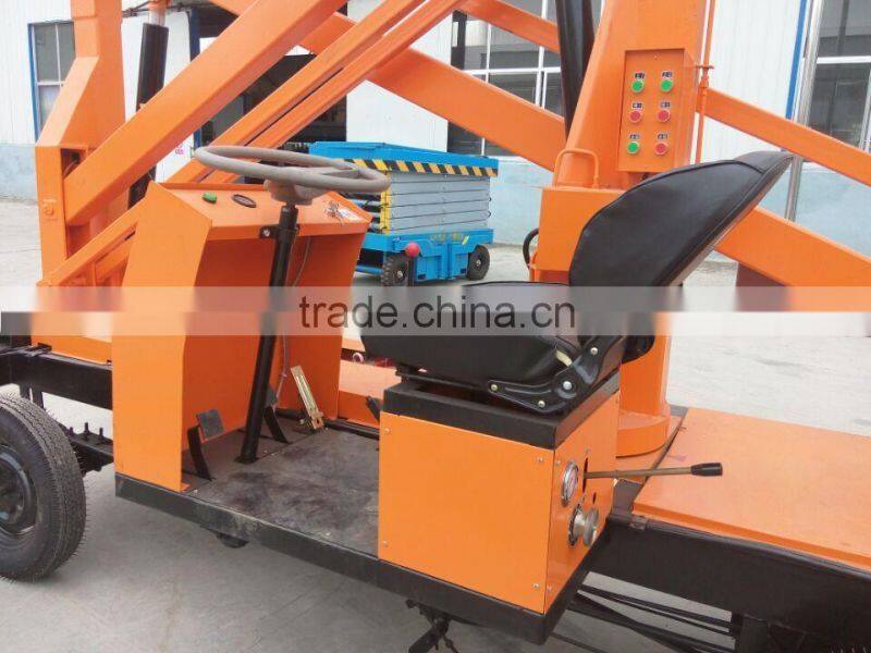 Self-propelled articulated boom lift, aerial access work platform 15m