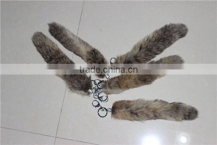 Factory Direct Genuine Fox Tail Keychain Fur Tassel Women Bags Accessories