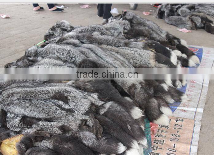 Original Natura raw l silver fox fur Skin For Garment
