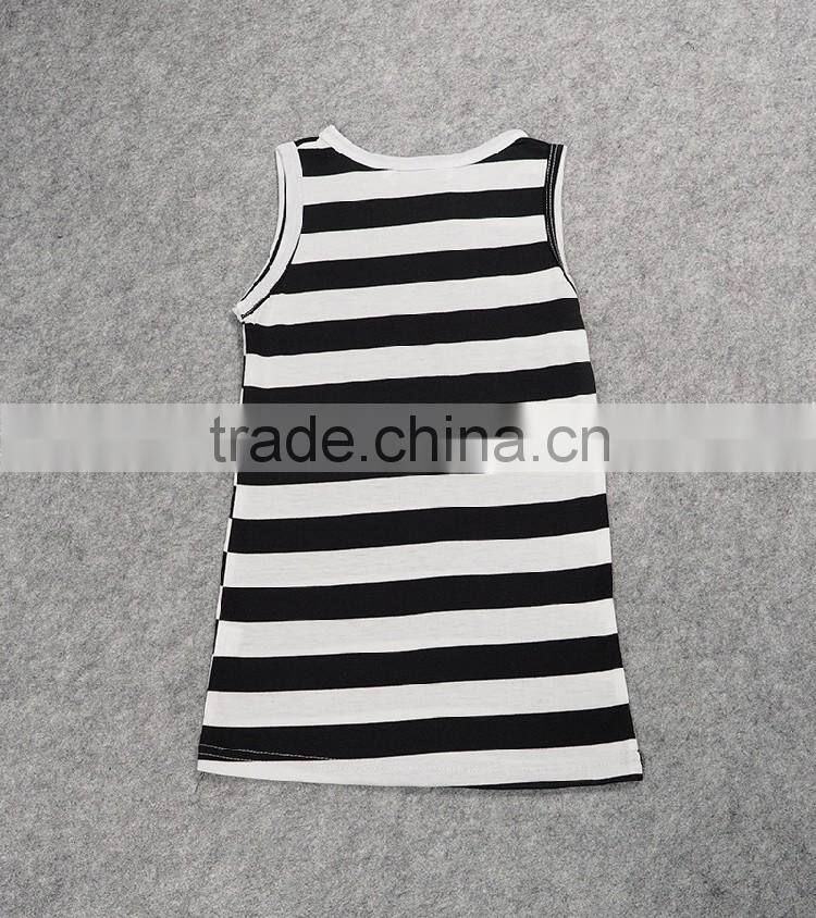 Foreign Trade Children's Clothes Wholesale F1826 Summer New Style Child Girl Leisure Pure Color Stripe Suits