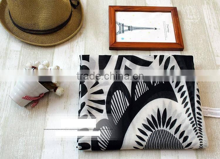 Sun Flower Printed Travelling Sun Protection Fashion Lady Pashmina Shawl