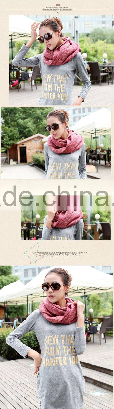 Wholesale Winter Korea Fashion Loop Yarn Plain Woman Neck Scarf