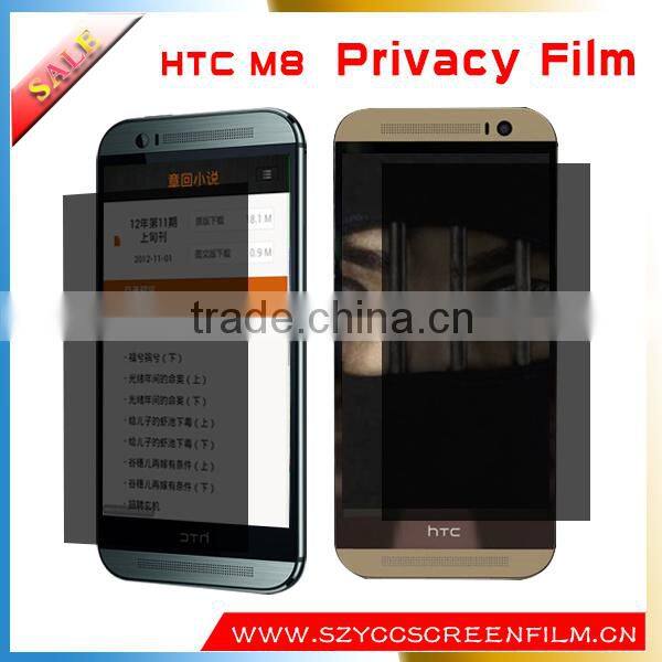 Wholesale! Anti-spy privacy screen protector/film/guard for HTC M8
