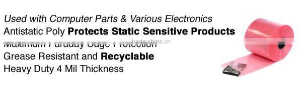 Anti static pink poly lay flat tubing