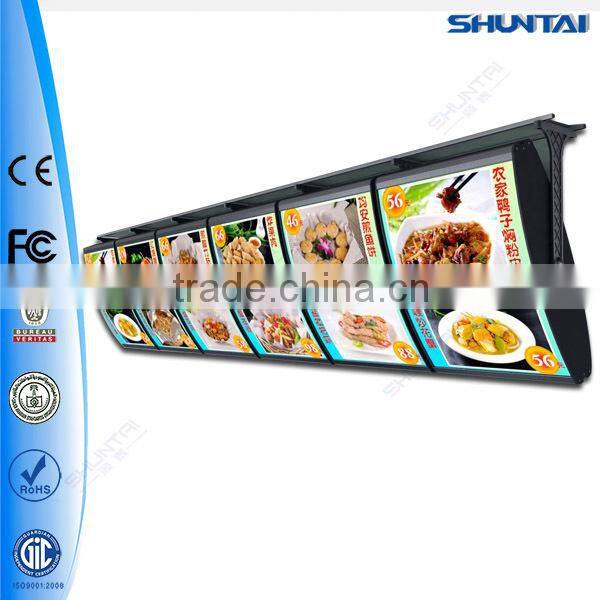 Double side rotating indoor round wall-mounted restaurant menu led light box