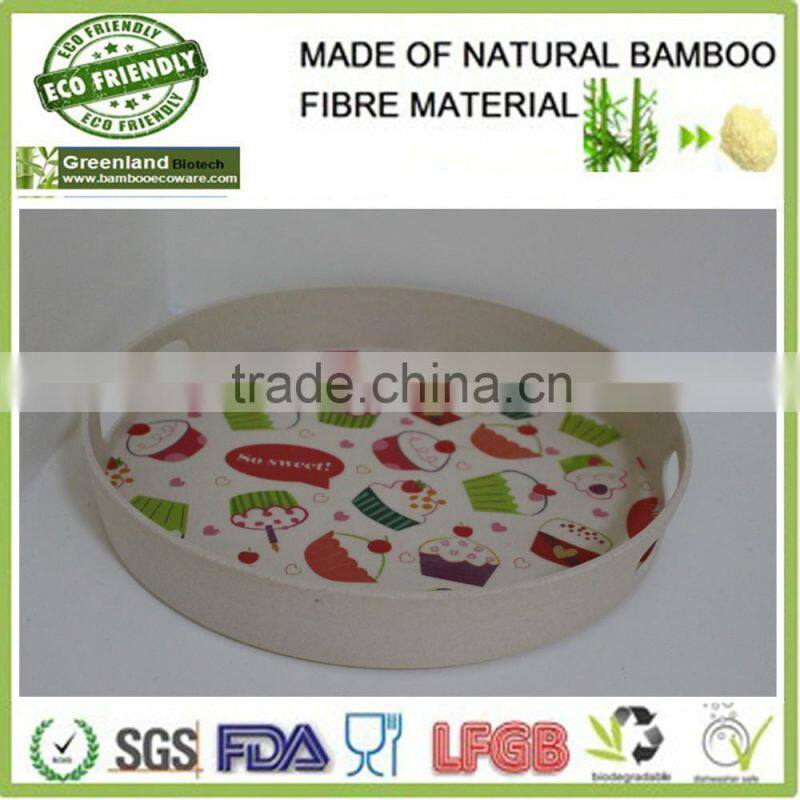 colorful biodegradable bamboo fiber fast food tray