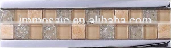 Border Glass Mosaic Tile-yellow ice broken