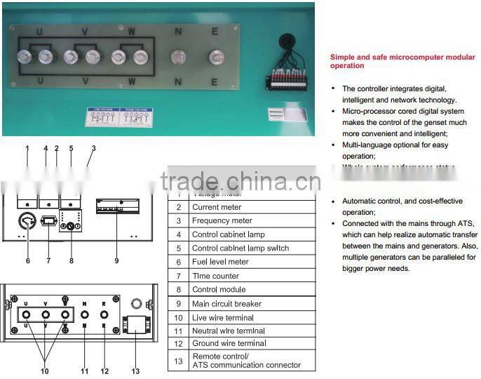 silent generators for sale,60Hz 4 cylinder water cooled generator with CUMMINS NTA855-G1B