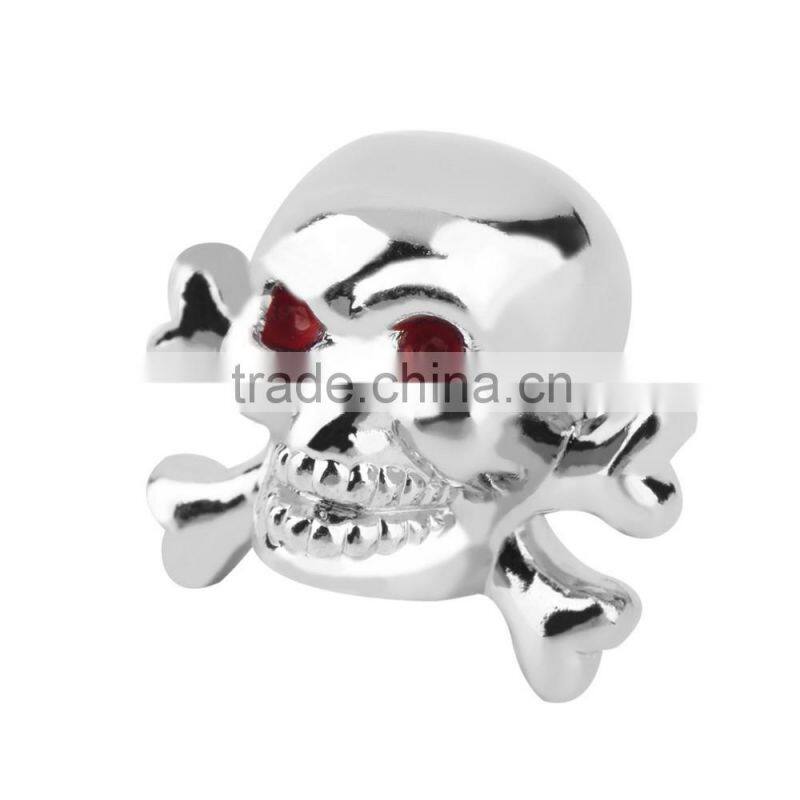 Sliver Universal Fancy Pirate Skull Tire Tyre Air Valve Stem Caps for Auto Car Truck Motorcycle Bike Wheel Rims