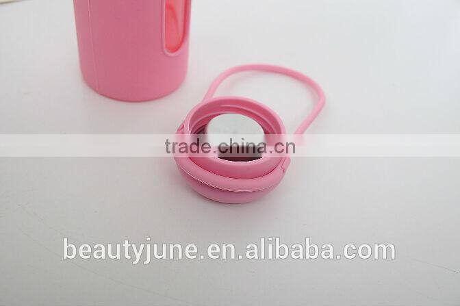 Portable 360ML 500ML new products sport Colorful Glass Water bottle + Soft Silicone Sleeve