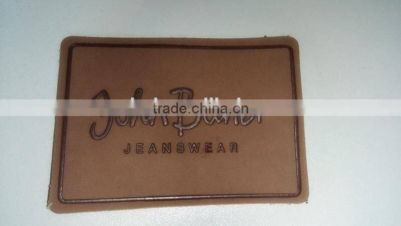 Custom & design embossed /debossed leather patch for shoes