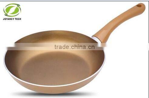 Aluminum Pressed /Forged Non-stick Ceramic coated Gold color Induction fry pan Pizza pan