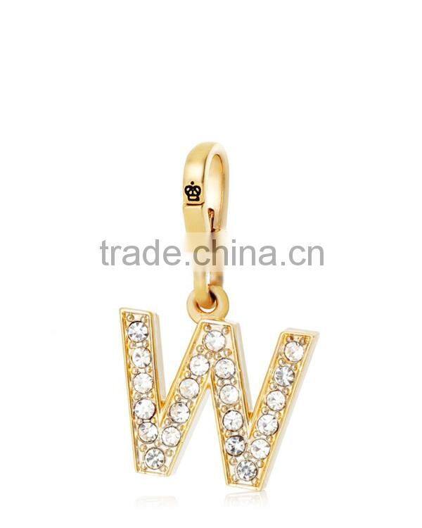 Gold rhinestone alphabet charm letter pendant alphabet keychain