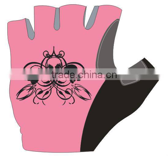 Pink skull 2015 hot sales gloves latex