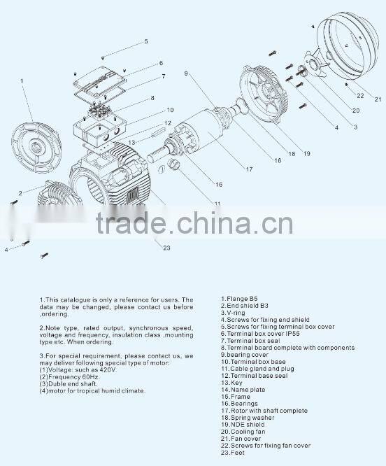 Three Phase High Efficiency Asynchronous Cast Iron Motor