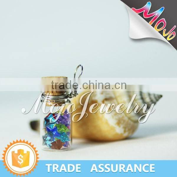 Creative Design Natural Stone Pieces Wish Bottle Pendant Necklaces for Women