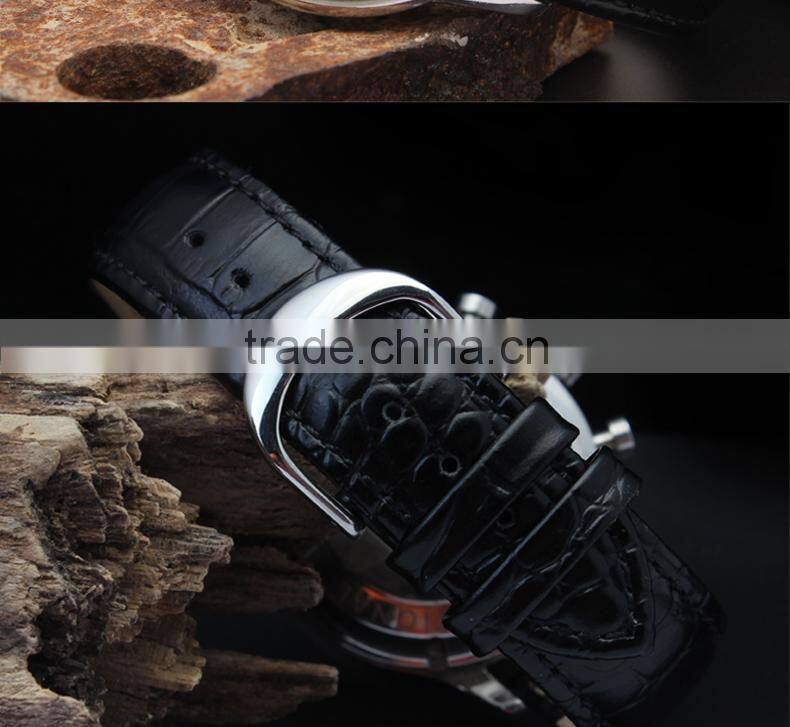 20mm high quality genuine leather Watch strap with stainless steel buckle Wholesale 3PCS