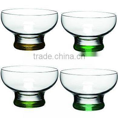 Sodalime customized glassware producer ice cream bowl thick heavy bottom handblown popular