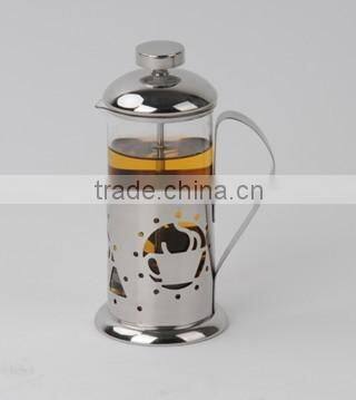 Stainless steel french press, glass coffee plunger, teacoffee maker
