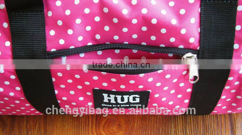 High quality Fashion pink dot girls travel bags