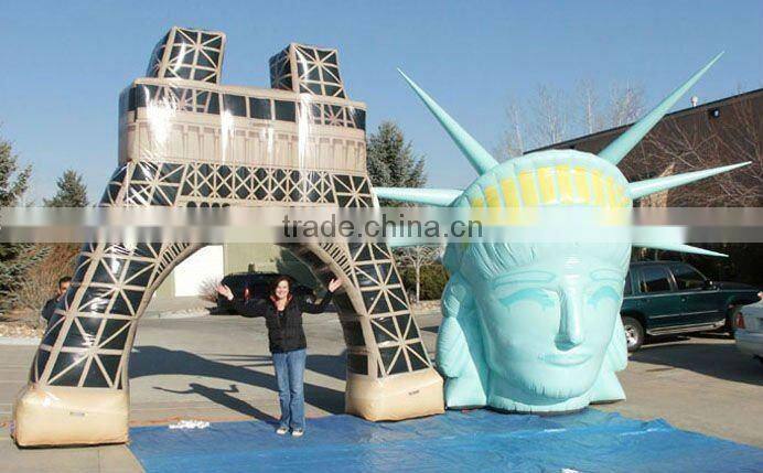 Eiffel Tower & Liberty Head custom inflatables