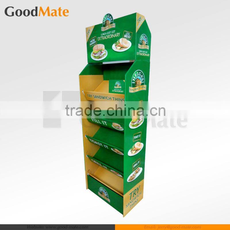 Foods Floor POP Cardboard Display Stand With Five Tier
