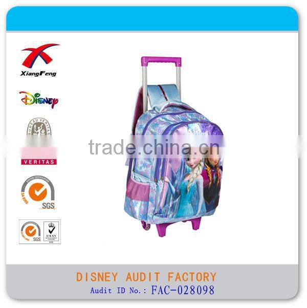 kids girl trolley school bag with wheels for girls
