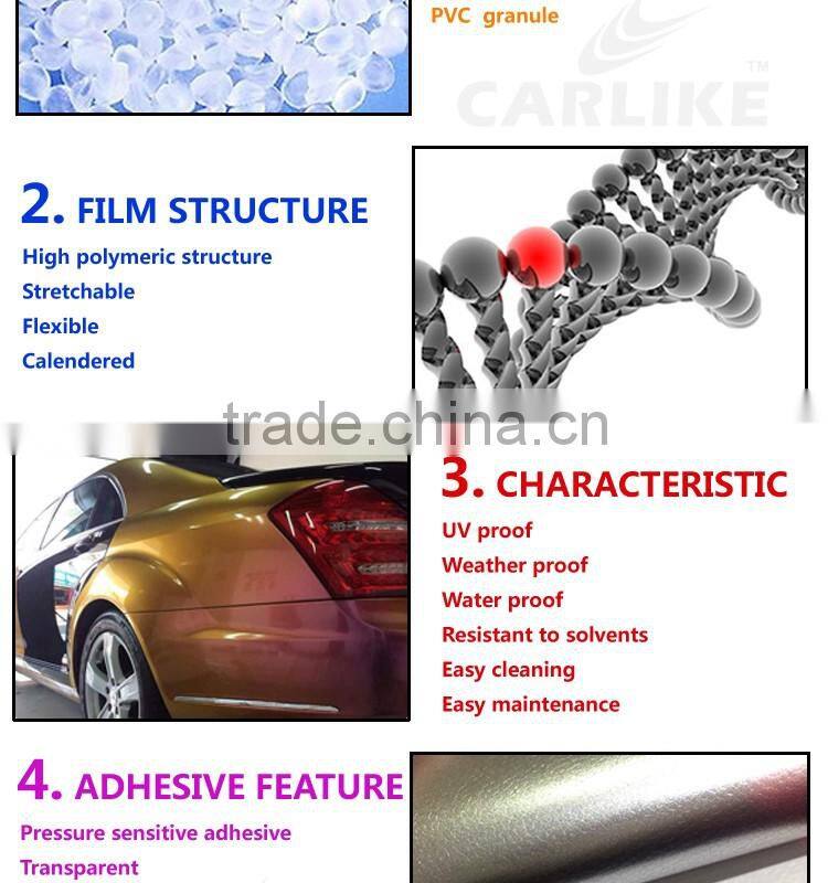 CARLIKE Stylish Air Bubble Free Chameleon Purple Film Car Body Stickers