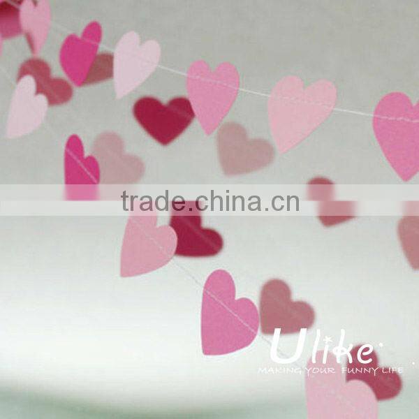 2014 hot selling party paper jointed banner garland triangle shaped cheap paper banners for christmas hanging decorate