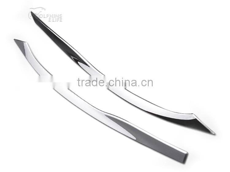 1Pair Car Front Headlight Trim Eye Line Eyebrow Garnish Decorative Cover ABS For Toyota Highlander 2014 2015