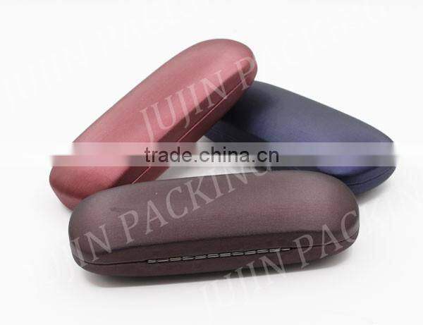 Shiny drawbench leather cover hard iron durable glasses case