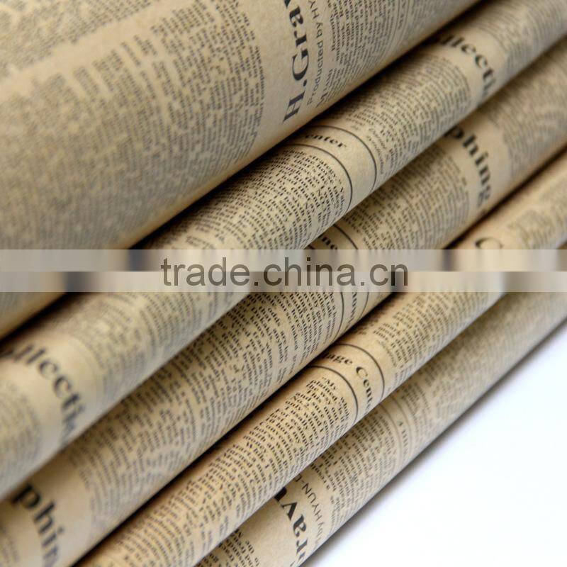 wholesale 80g printed kraft paper double sided wrapping paper