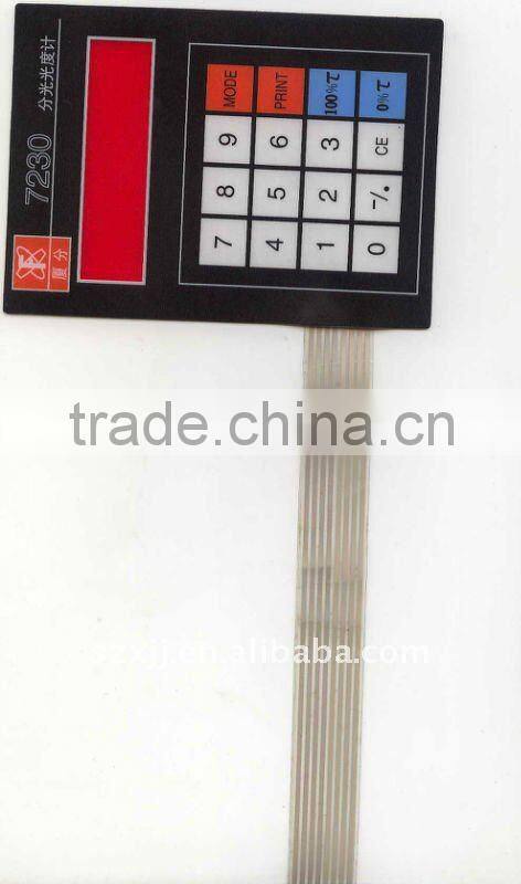 Embossing push button membrane switch keypad