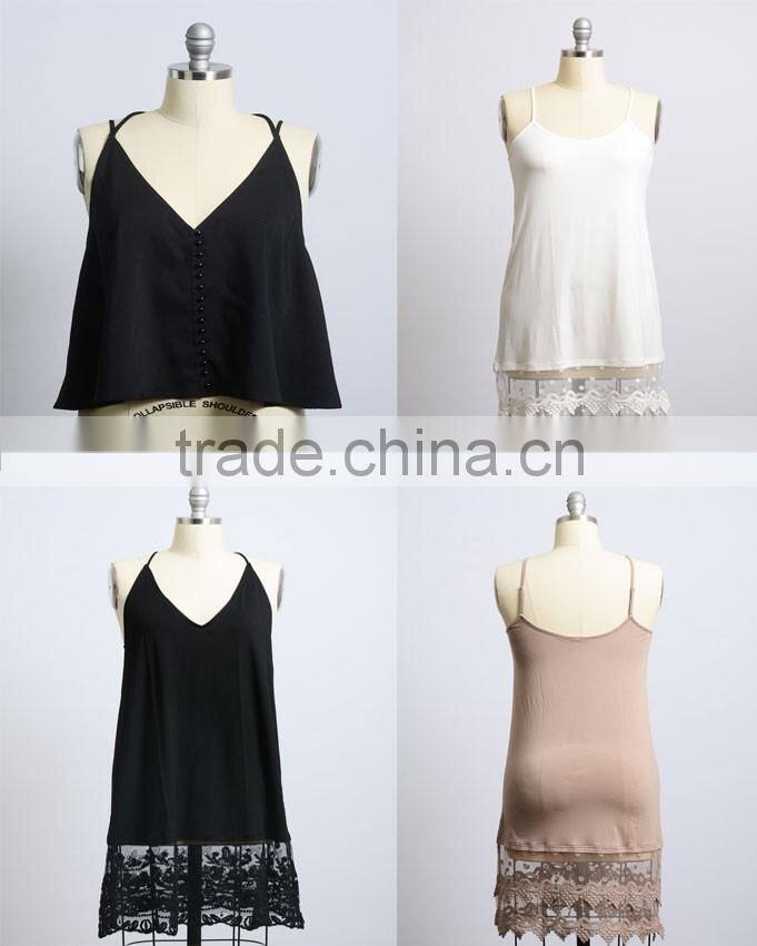 Latest Design Adjustable Strap Girls Dress Elastic Lace Slip Dress Extenders