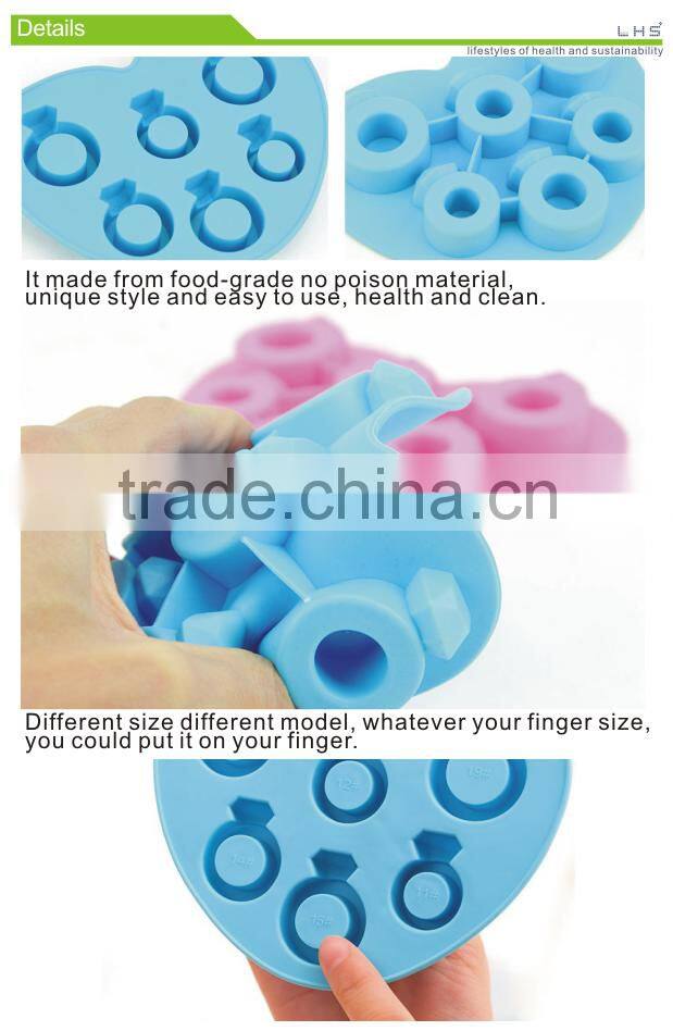 100% food grade wedding gift love diamond ring ice cube