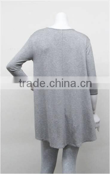 OEM dropshipping clothing 3/4 sleeve t shirt lady top