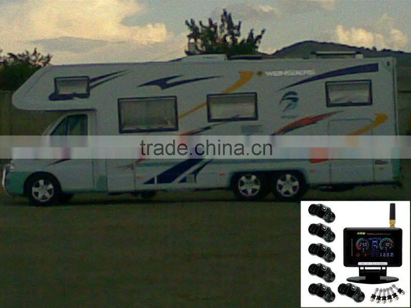 TPMS: AVE Color LCD TPMS for Car+Trailer/ Motorhome/ Camper / 4x4/ AVE-T1008P Tyre Pressure Monitoring System