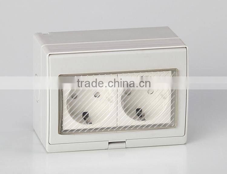 factory price CHENF Two German Socket Mini Waterproof Push Button Switch & Waterproof Push Button Switch(CF-2SR)