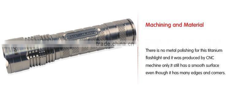 High Demand XML2 3A LED Titanium Alloy Flash light 1100 lumens torchlight with Utility Model Patent