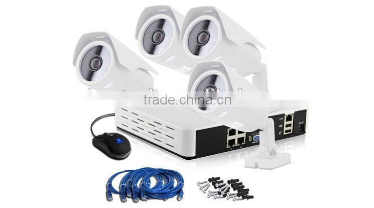 High Quality H.264 Security DIY 4CH NVR POE CCTV Camera System Kit with 1.3MP Infrared Security Camera
