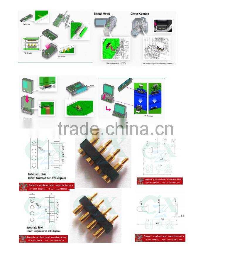 4pin connector test pin connector pogo pin battery connector