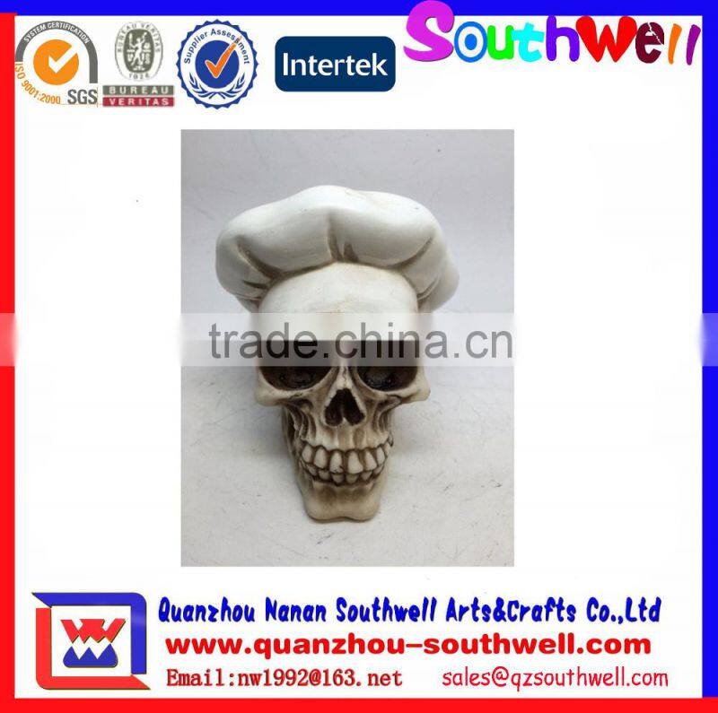 Helmet Skull with Sun Glasses Skeleton Figurine Statue Collectible