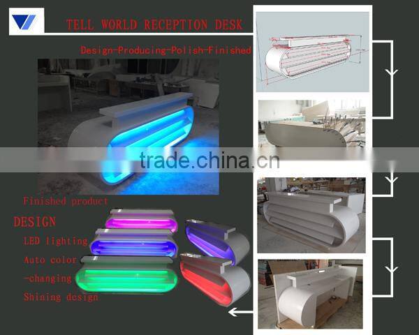 Nightclub Bar Counter,Led Counter, L-Shape led light reception desktop Designs