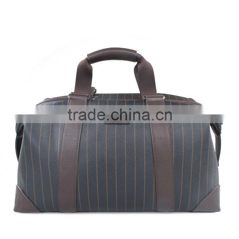alibaba china wholesale stripe travelling bag genuine leather travel bag