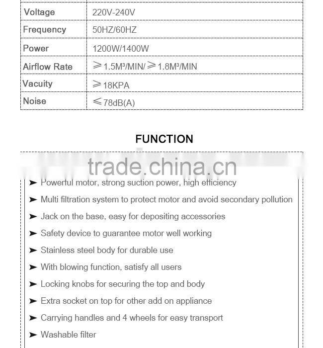 Hot selling 50 Litres wet and dry industrial vacuum cleaner